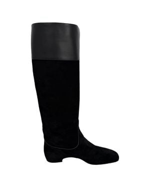 Roger Vivier Almond-Toe Knee-High Boots - Black