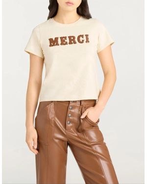 Cinq À Sept Leather Merci Tee - Natural