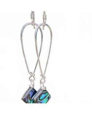 Quinn Sharp Jewelry Abalone Hoops Earrings - Blue