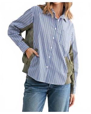 Joh Josana Button Down Jacket Style Top - Blue