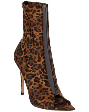 Gianvito Rossi Hiroko 105 Lycra & Vinyl Bootie - Brown