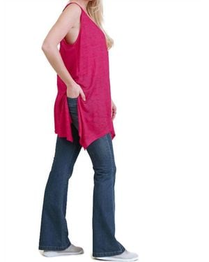 Umgee Crochet Back Sleeveless Top - Pink