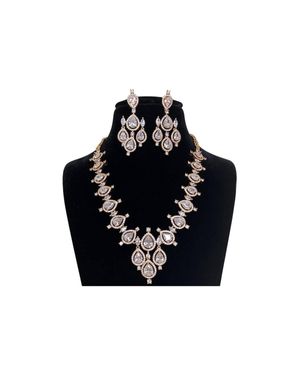 Zaalima Fashion Cz Zirconia Necklace Set - Black