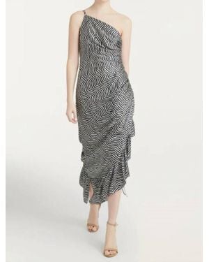 Cinq À Sept Christel One Shoulder Asymmetric Midi Dress - Gray