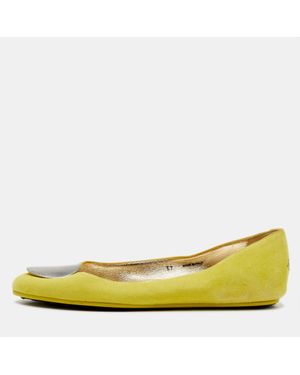 Jimmy Choo Neon Suede Wray Ballet Flats - Yellow