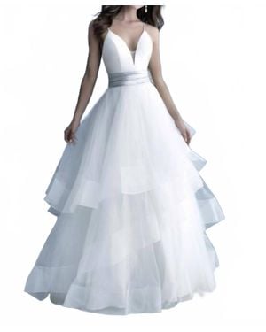 Allure Bridals Ruffled Wedding Dress - Blue
