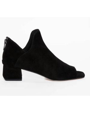 Pelle Moda Vonn Open Toe Suede Bootie - Black