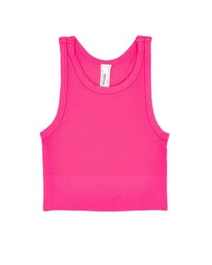 Nikibiki Junior Sawyer Chevron Highneck Crop Top - Pink
