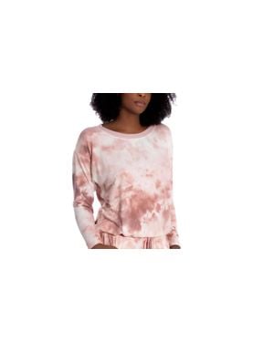 Linea Donatella Comfort Zone Tie-Dyed Hacci Pajama Top - Black