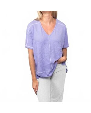 Sno Skins Seersucker Collection Button Shirt Top - Blue