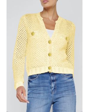 L'Agence Blanca Sequin Cardigan - Yellow
