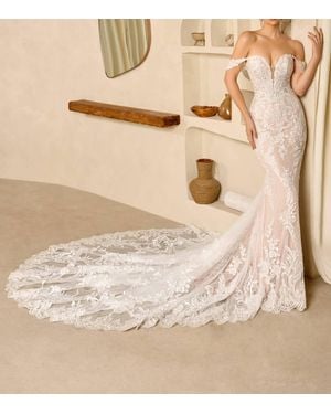 Ivoire by Kitty Chen Madeline Lace Fit And Flare Gown - Natural