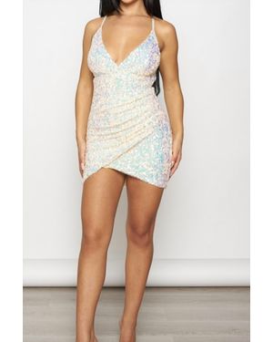 BANJUL Sequin Ruched Mini Dress - White