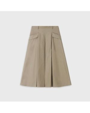 The Loom Box Pleats Pocket Skirt - Natural