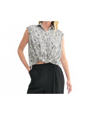 Fun 2 Fun Kennedy Tie Front Blouse - Black