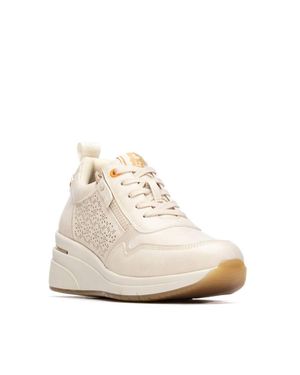 Xti Refresh Collection Wedge Lace-Up Sneakers - Natural