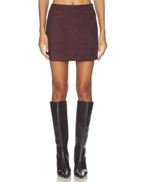 Astr Laudine Faux Suede Mini Skirt - Red