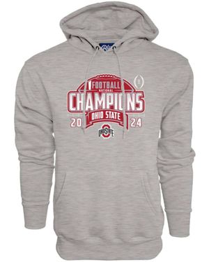 Blue 84 Ohio State Buckeyes 2024 National Champions Nickelback Hoodie - Gray