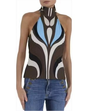 Ramy Brook Lara Print Halter Top - Blue