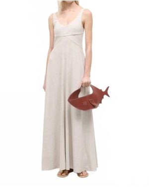 STAUD Madison Linen Dress - White