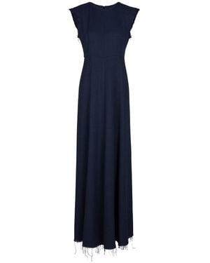 The Seafarer Abito Breeze Frayed Long Dress - Blue