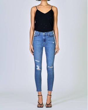 Black Orchid Carmen High Rise Ankle Fray Jean - Blue