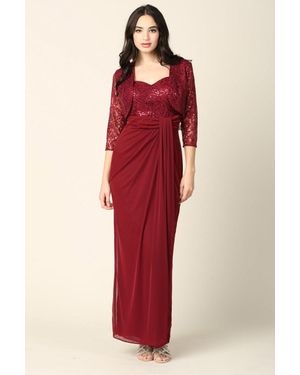 TRUEDAMES 2-Pc Bolero Jacket Mother Of The Bride Dress - Red