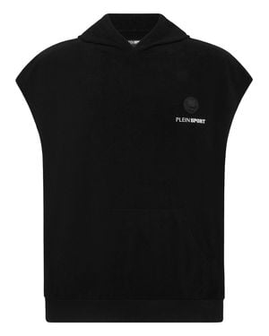 Philipp Plein Sponge Sleeveless Hoodied Vest - Black