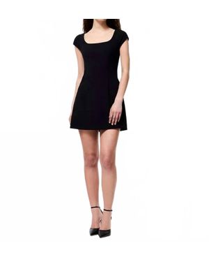 French Connection Azra Twill Cap Sleeve Mini Dress - Black