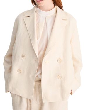 Biancalancia Double-Breasted Oversized Boxy Fit Jacket - Natural