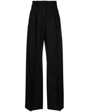 Ferragamo High-Waisted Wide-Leg Pants - Black