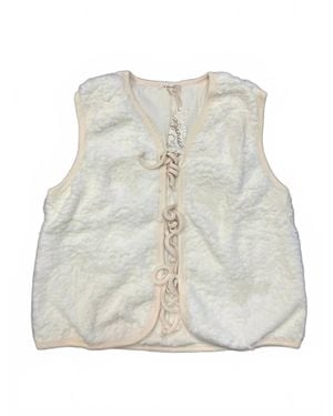 Mystree Teddy Fur Vest - White