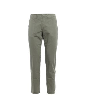 Fay Slim Fit Cropped Tapered Pants - Gray