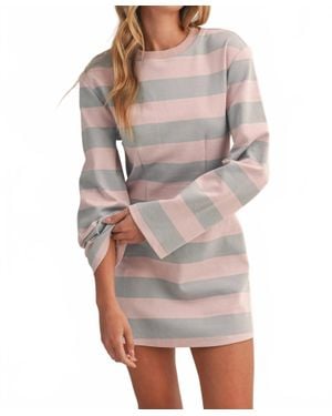 Klesis Ashley Bell Sleeves Mini Dress - Gray