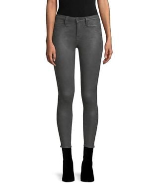 FRAME Ali High Rise Cigarette Stone Coated Skinny Jeans - Black