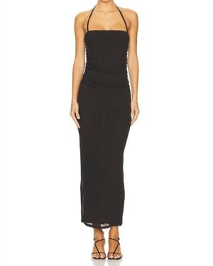 Nanushka Eliz Mesh Jersey Ruched Dress - Black