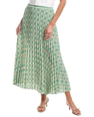 Max Studio Pleated Maxi Skirt - Green