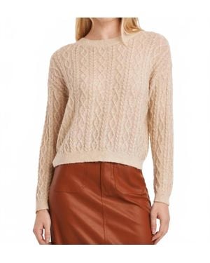 Another Love Sari Sparkle Cable Knit Sweater - Brown