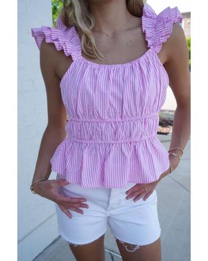 TCEC Summer Sunset Ruffle Top - Purple