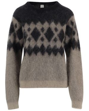 THE GARMENT Geometric Pattern Stretch Mohair Sweater - Black