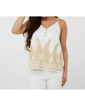 EsQualo Clady Embroidery Camisole - White