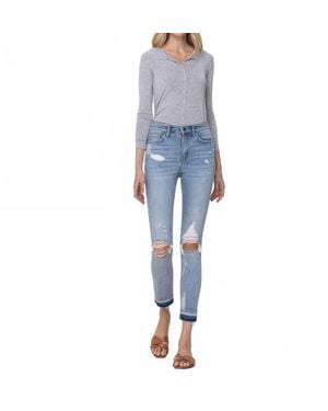 Flying Monkey Beachin' Mid Rise Crop Ankle Skinny Jean - Blue