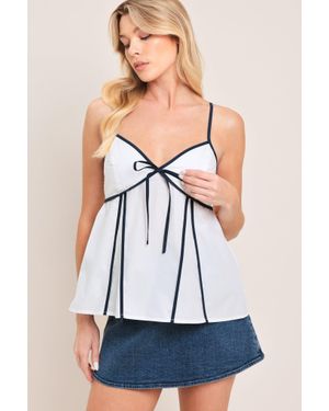 TRUEDAMES Sweet Whisper Woven Top - White