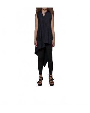 Simply Mila Sleeveless Asymmetrical Tunic - Black