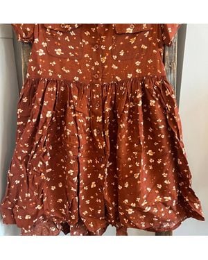 Habitual Girl's Floral Short Sleeve Dress - Brown