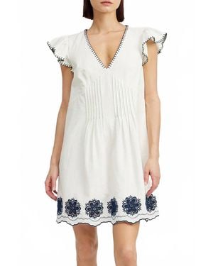 En Saison Dawson Embroidered Mini Dress - White