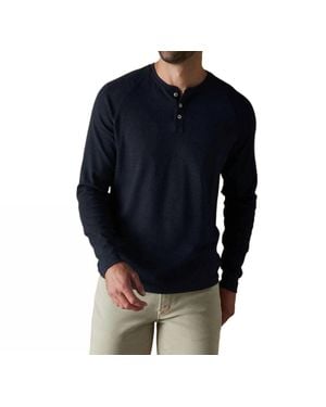 The Normal Brand Puremeso Everyday Henley Top - Blue