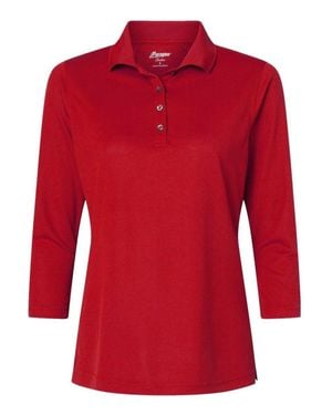 Paragon Lady Palm Three-Quarter Sleeve Polo - Red