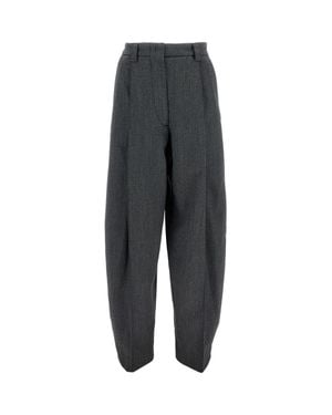 THE LATEST Contemporary Dark Wool Blend Pants With Tailored Silhouette - Black