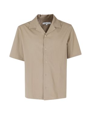 Maison Kitsuné Almond Seersucker Camp Collar Cotton Resort Shirt - Natural